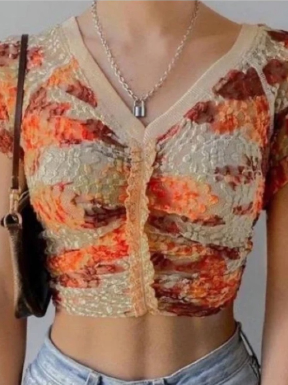Free People Solana Sheer Ruched Top NWOT Size Large Y2K